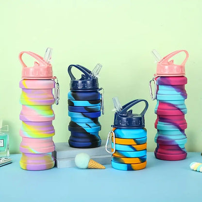 Collapsible BPA-Free Silicone Foldable Water Bottle - 500 ML