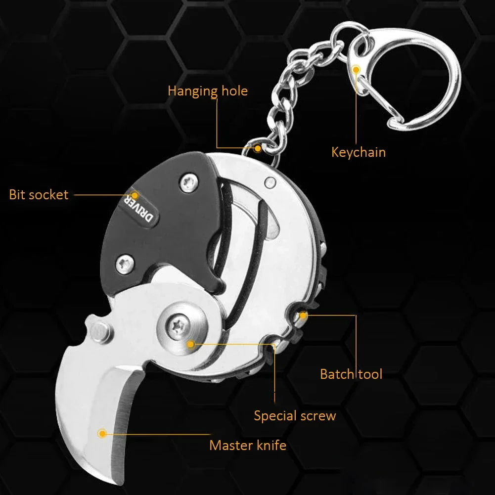 3 in 1 Multifunctional Knife and Screwdriver Keychain