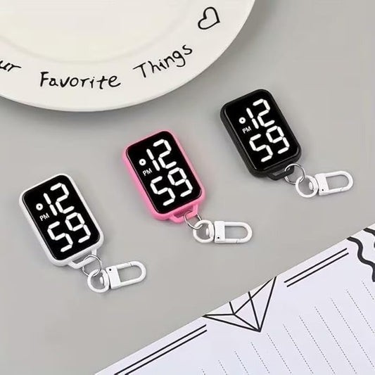 LED Digital Keychain Pocket Watch